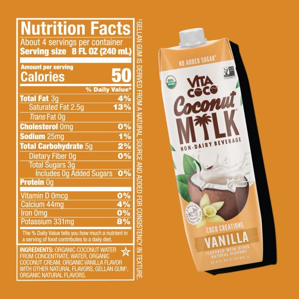 Vita Coco Coconut Milk Vanilla 1 Lt - Pack Of 6 For Cheap