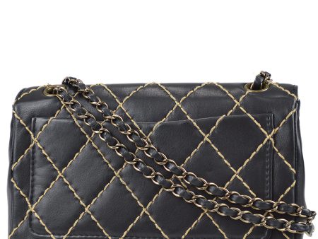 Chanel Wild Stitch Straight Flap Chain Shoulder Bag Calfskin Supply