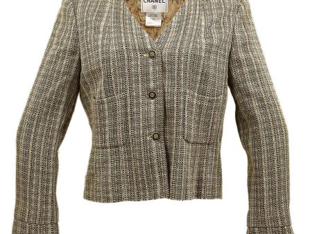 Chanel Collarless Jacket Beige 03P #44 on Sale