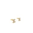 Chanel CC Logo Earrings with Pearl Light Gold Tone Hot on Sale