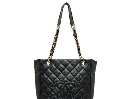 Chanel Cocomark Mattress PT Tortoise Chain Handbag Black Gold Caviar S  CHANEL For Cheap