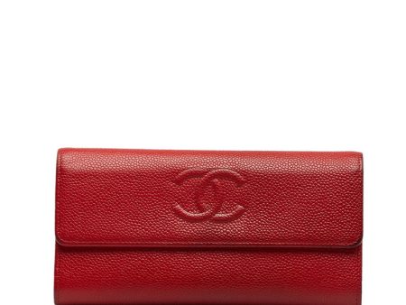 Chanel Cocomark Long Wallet Red Caviar   Chanel Discount