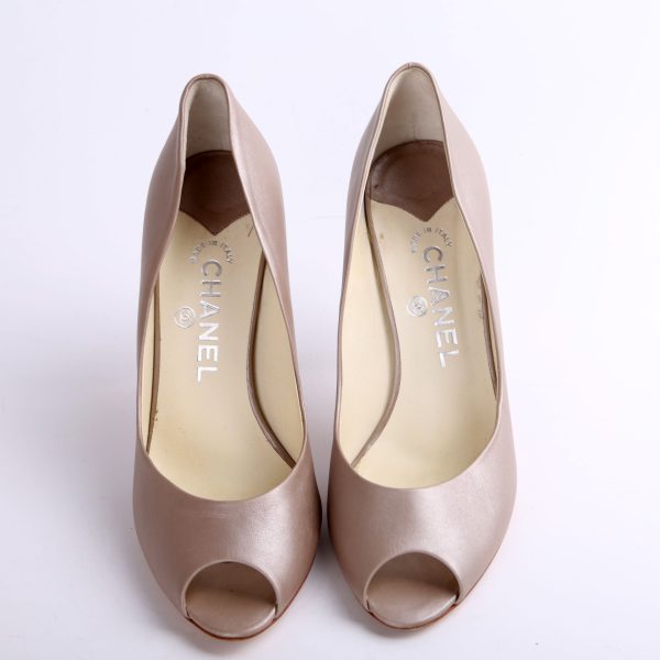 Chanel CC Open Toe Pumps 39.5 Sale