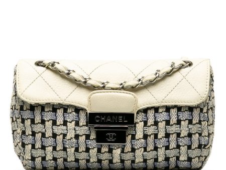 CHANEL Wild Stitch Flap Bag in Tweed Wool White Blue Online now