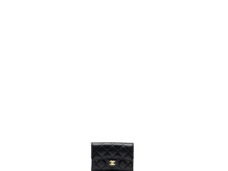 Chanel Classic Flap Card Holder Caviar Black GHW (Microchip) Supply