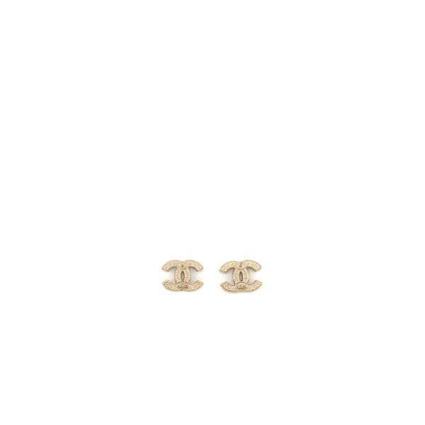 Chanel CC Logo Earrings with Pearl Light Gold Tone Hot on Sale