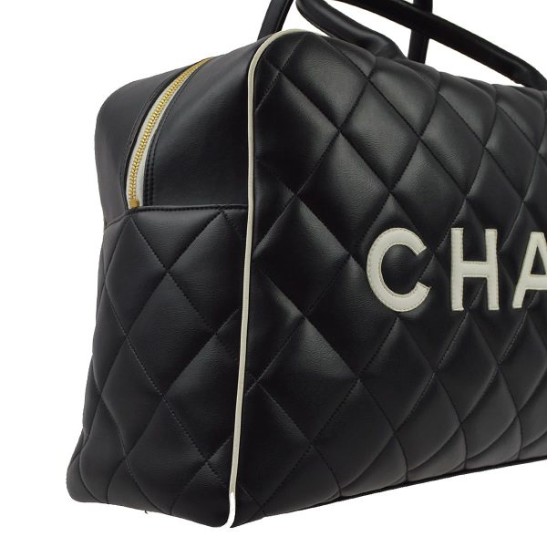 Chanel * 1994-1996 Black Calfskin Travel Bowling Bag For Discount