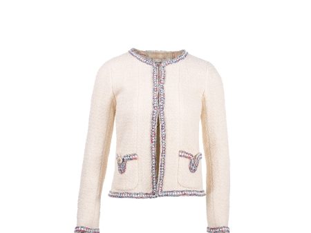 Chanel 20C Size 34 Tweed Jacket Cotton Polyamide Ecru Multicolour Sale