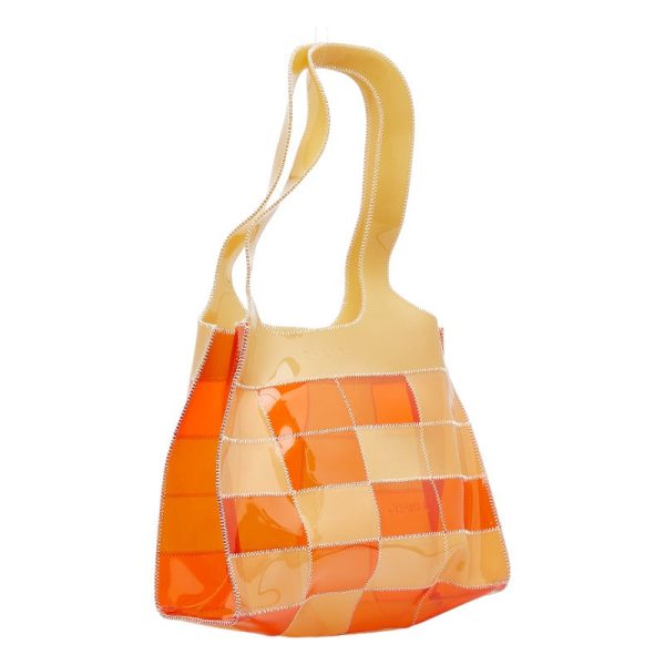 Chanel Cleare Bag  Bag houlder Bag Orange Beige Vinyl  CHANEL Supply