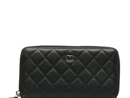 Chanel Matrases Coco Round Long Wallet Black Caviar S  Chanel For Discount