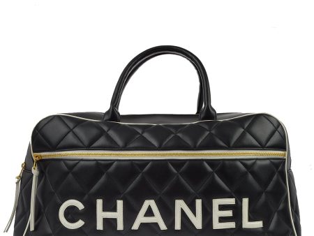 Chanel * 1994-1996 Black Calfskin Travel Bowling Bag For Discount