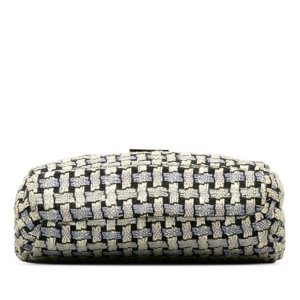 CHANEL Wild Stitch Flap Bag in Tweed Wool White Blue Online now