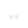 Chanel Heart and CC Logo Earrings Light Gold Tone Online