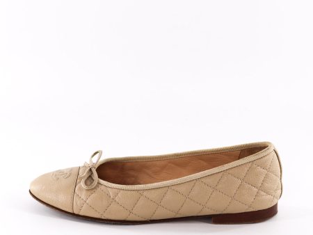 Chanel Nude Classic Grained Leather CC Flats Discount