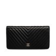 Chanel Chevron Cocomark V titch Long Wallet Black Silver   CHANEL Discount