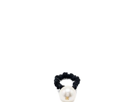 Chanel Giant Pearl hair tie black Online now