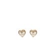 Chanel Heart and CC Logo Earrings Light Gold Tone Online