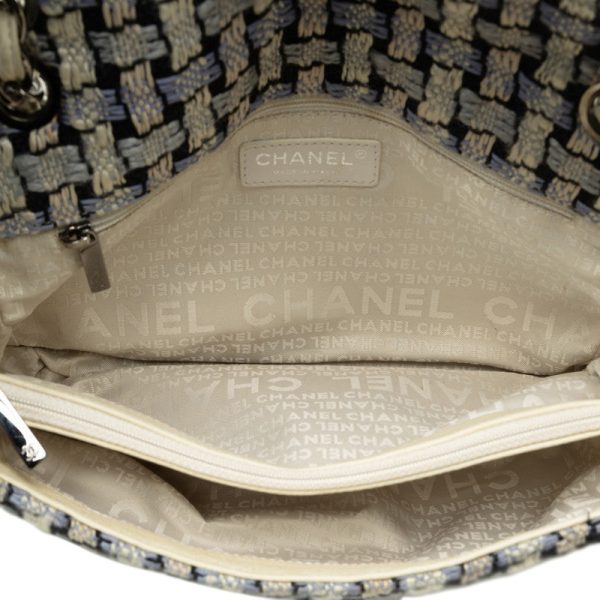 CHANEL Wild Stitch Flap Bag in Tweed Wool White Blue Online now