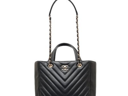 Chanel Chevron V tick Handbags Shoulder Bag 2WAY Black Leather  CHANEL For Sale