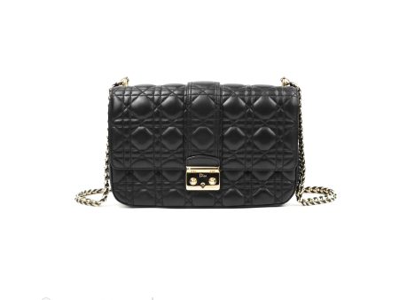 Chanel Medium Miss Dior Flap Bag Black Cannage Lambskin Gold Hardware For Cheap