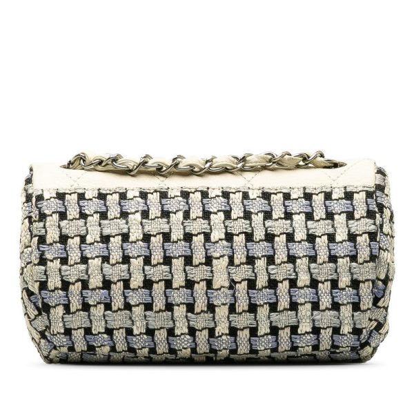 CHANEL Wild Stitch Flap Bag in Tweed Wool White Blue Online now