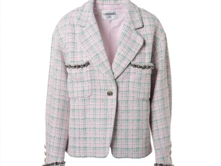 Chanel Coconut Button P70 Twid Jacket 38 Pink Hot on Sale