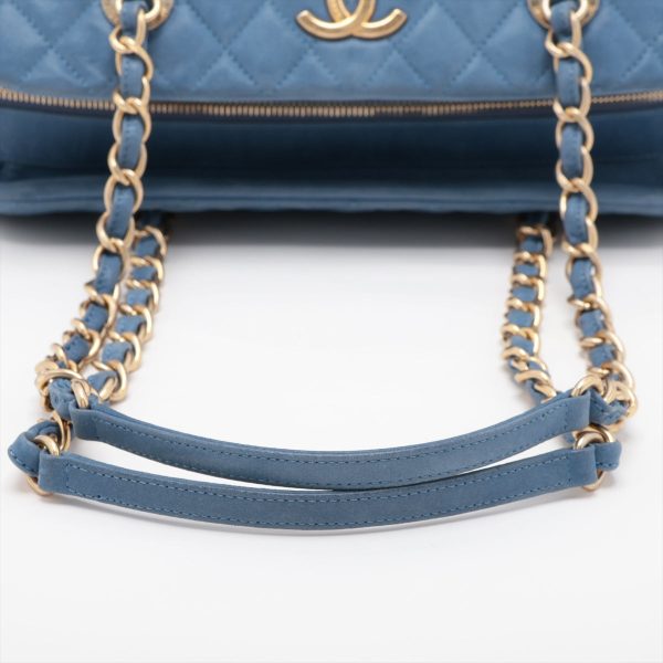 Chanel Matrasse  Leather Chain Handbag  Blue Gold  15th Online Hot Sale