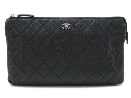 CHANEL Chanel Cocomark Mattress Cracksack Second Bag Multiport Caviar S Leather Black Black Blumin For Cheap