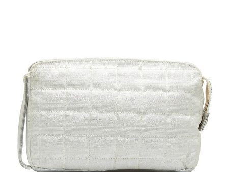 Chanel New Label Line Porch ilver White Nylon Leather  CHANEL Online now