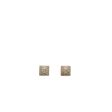 Chanel Square and CC logo earrings white gold tone Cheap