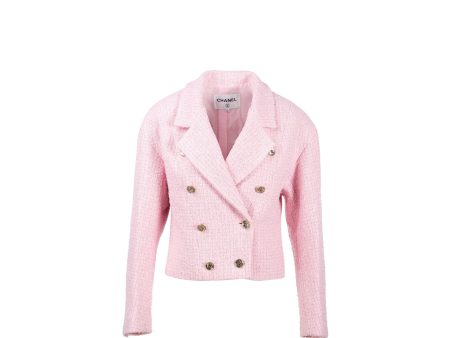 Chanel 21S Size 34 Tweed Jacket Cotton  Polyester  Acrylic Pink on Sale