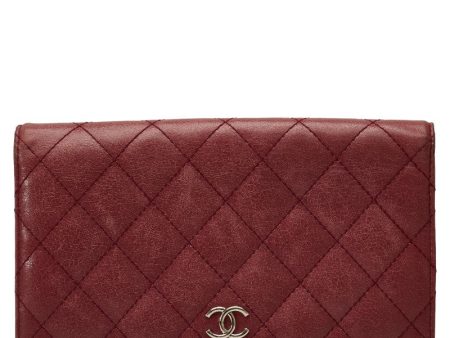 Chanel Matrace Cocomark Long Wallet Two Foldable Wallet Pink Leather Lady Chanel Fashion