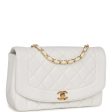 Vintage Chanel Medium Diana Flap Bag White Lambskin Gold Hardware Hot on Sale