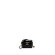 Chanel 19 flap card holder with chain lambskin black multicolor hardware For Sale