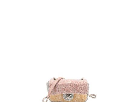 Chanel 18S Mini Waterfall Flap Bag Sequin Pink Blue Yellow SHW Sale