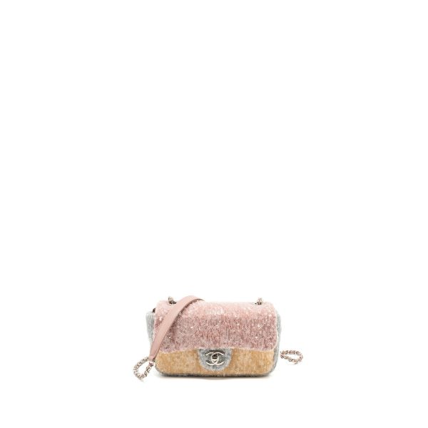 Chanel 18S Mini Waterfall Flap Bag Sequin Pink Blue Yellow SHW Sale