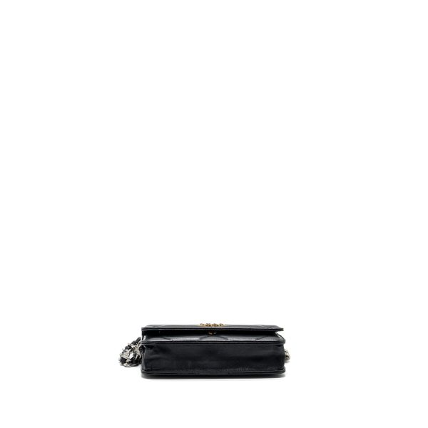 Chanel 19 wallet on chain lambskin black multicolor hardware (microchip) For Sale