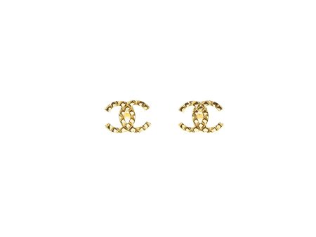 Chanel CC Logo Earrings Gold Tone Fashion