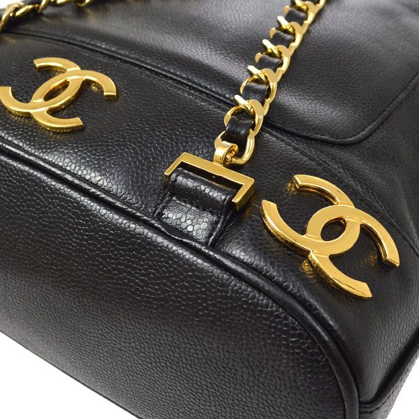 CHANEL vintage Triple CC Backpack Black Caviar For Cheap