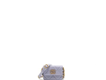 Chanel 19 Mini Belt Bag Lambskin Light Purple Multicolour Hardware Discount