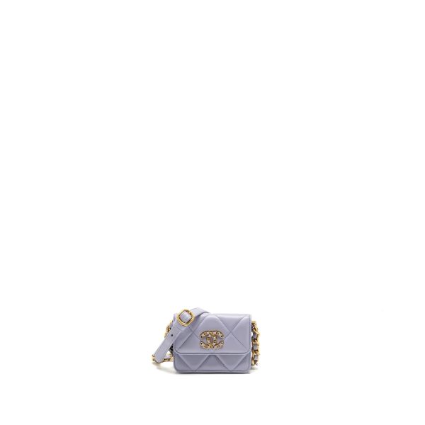 Chanel 19 Mini Belt Bag Lambskin Light Purple Multicolour Hardware Discount