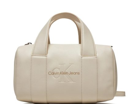 Calvin Klein Jeans  Saffiano Barrel Bag Beige For Discount