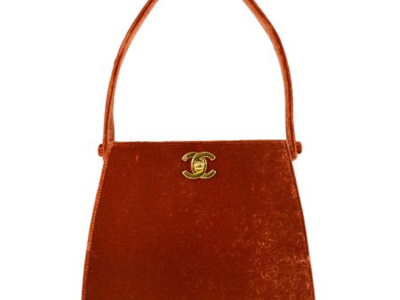 Chanel * 1996-1997 Orange Velvet Handbag Fashion