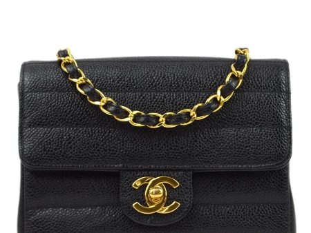 Chanel * 1994-1996 Black Caviar Mini Classic Square Flap Shoulder Bag 17 Online now