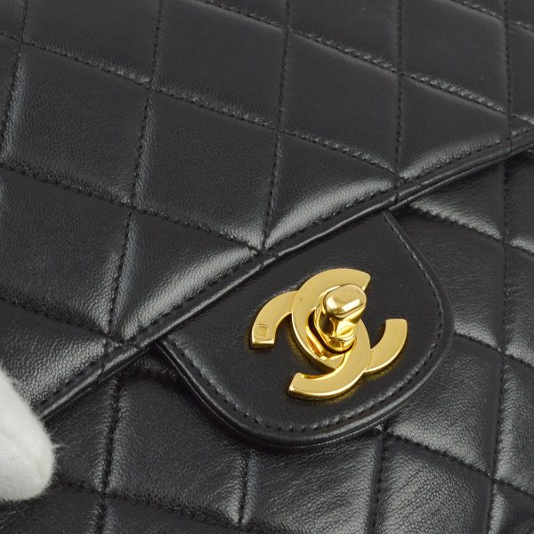 Chanel 1994-1996 Black Lambskin Double Sided Classic Flap Shoulder Bag For Discount