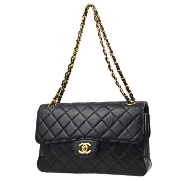 Chanel 1994-1996 Black Lambskin Double Sided Classic Flap Shoulder Bag For Discount