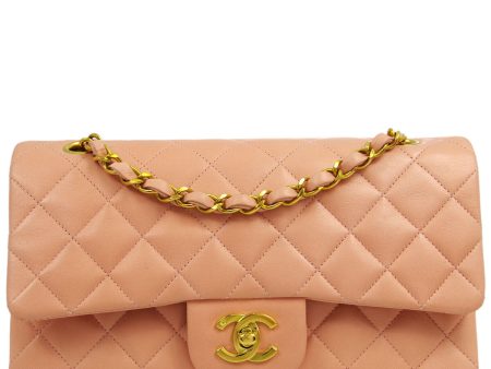 Chanel * 1994-1996 Pink Lambskin Small Classic Double Flap Shoulder Bag Hot on Sale