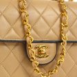 Chanel * 1989-1991 Beige Lambskin Mini Classic Square Flap Shoulder Bag 17 Supply