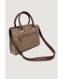 Guess  Delaney Satchel Handbag Beige Sale