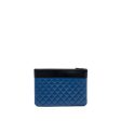 Chanel CC Logo Quilted Zip Pouch   Clutch shiny sheepskin Black  Blue GHW Discount